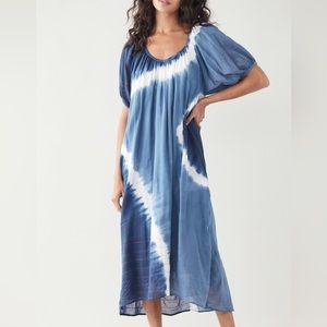 Sundry Bubble Sleeve Tie Dye Maci Dress - 2 (M)